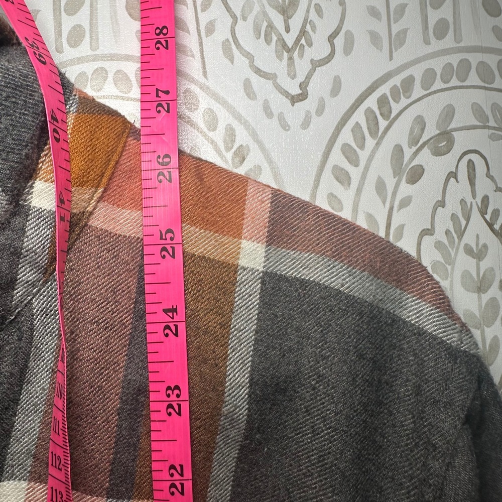 Maurices Women's Plaid Flannel Button Up Long Sleeve Orange Gray Pink Size XXL - Picture 9 of 9